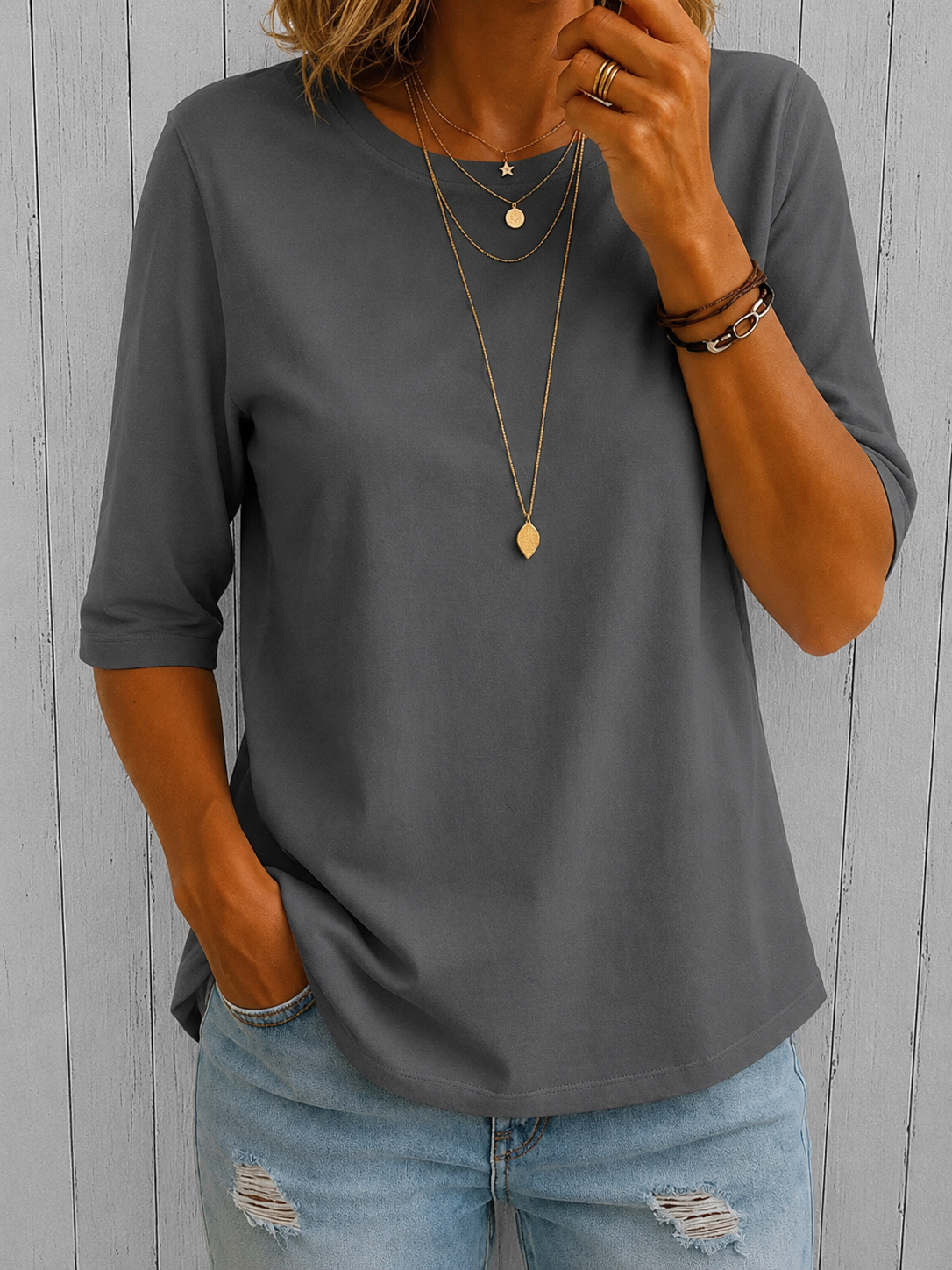Sienna | Relaxed Everyday Half-Sleeve Tee