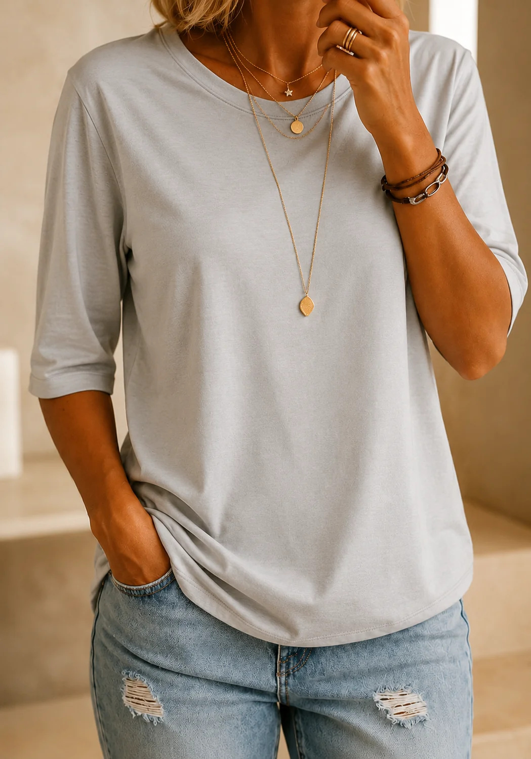 Sienna | Relaxed Everyday Half-Sleeve Tee