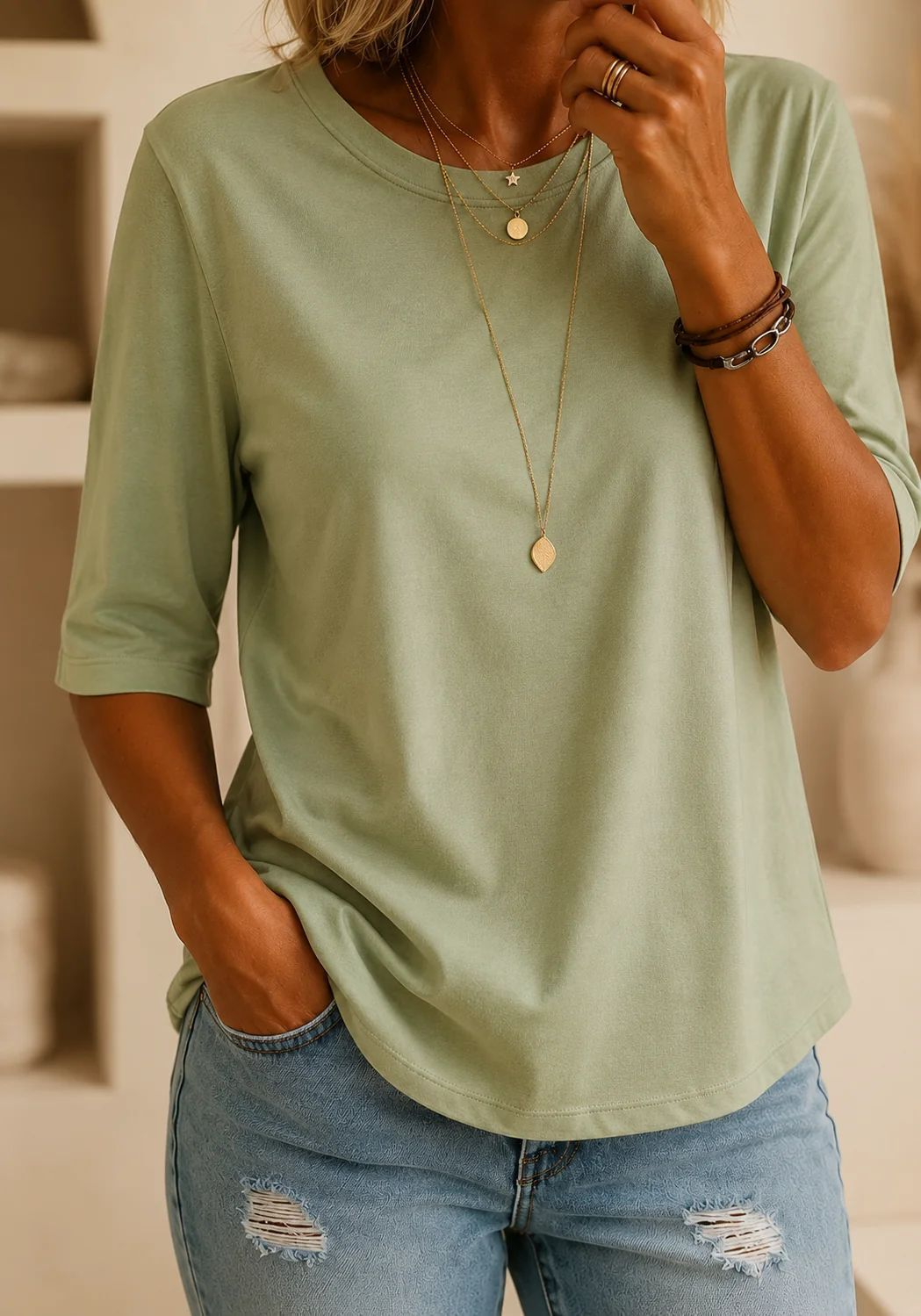 Sienna | Relaxed Everyday Half-Sleeve Tee