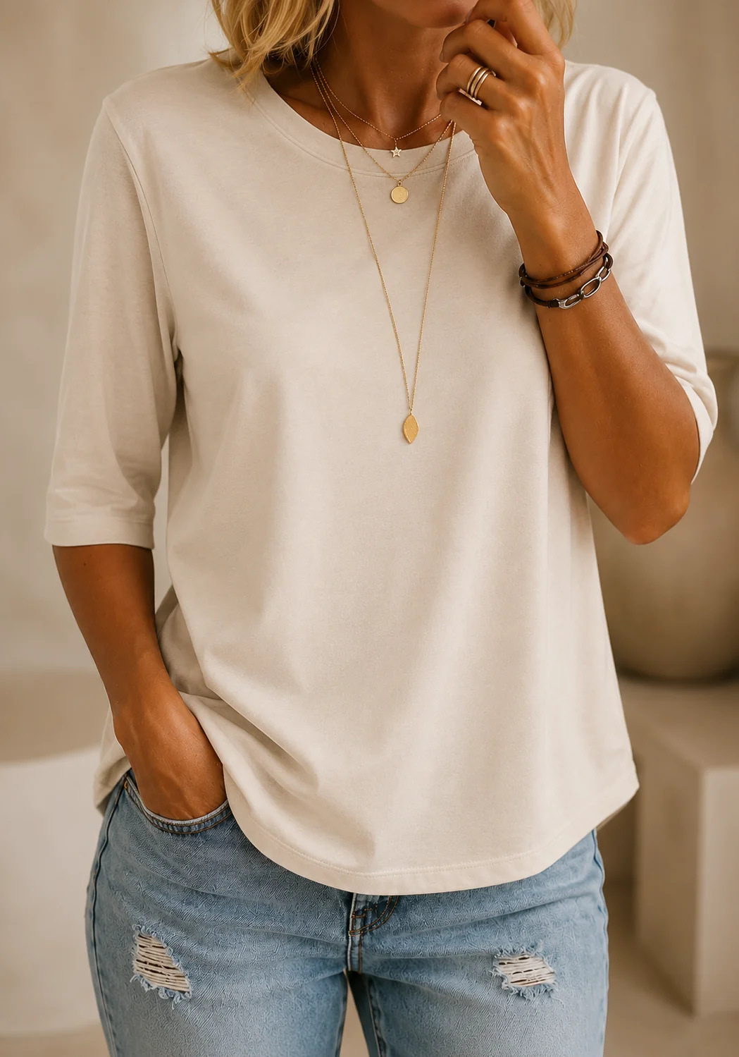 Sienna | Relaxed Everyday Half-Sleeve Tee